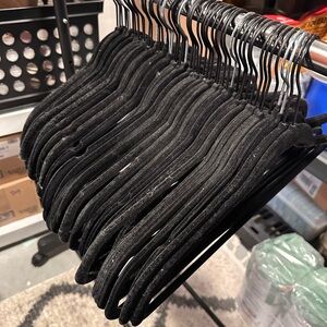 Black Velvet Slim Clothes Hangers - Pack of 50